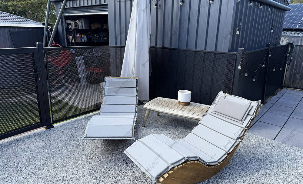 Backyard patio fence