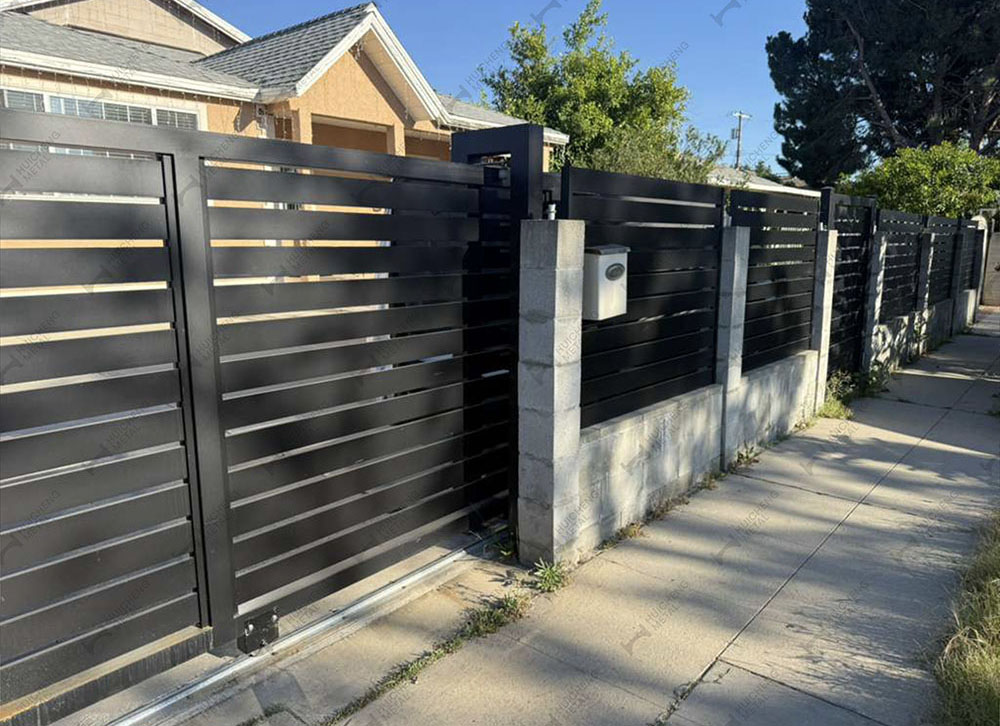Slat and blade fence street view